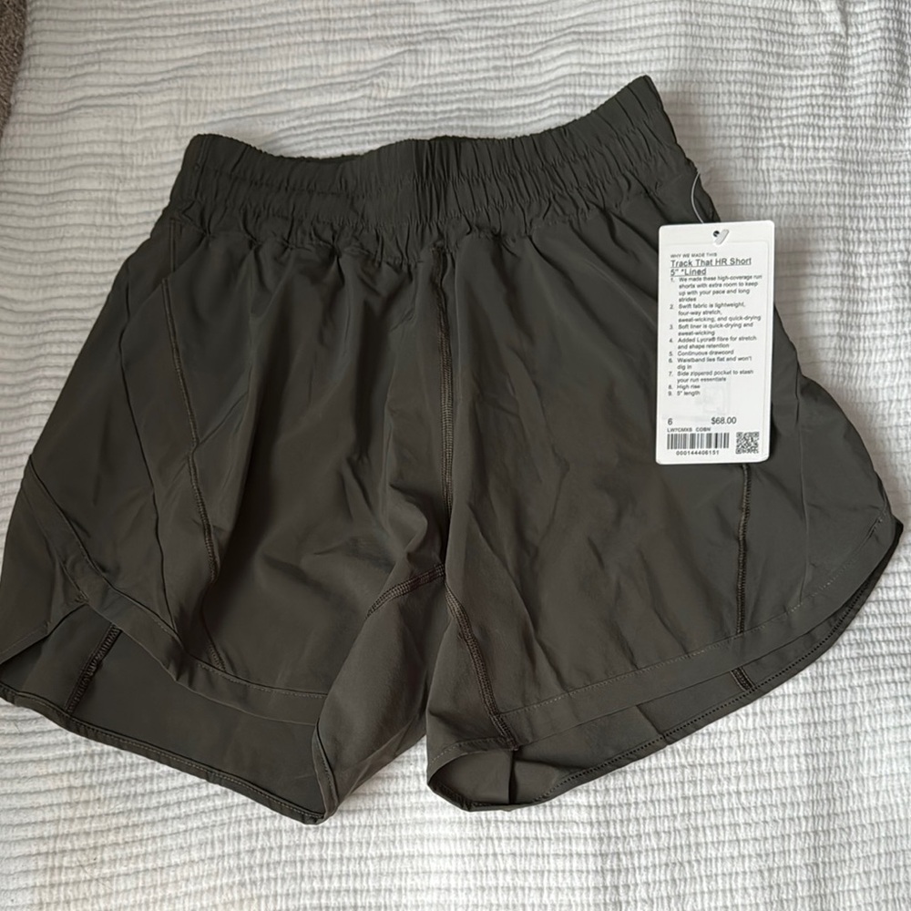 Lululemon Track That HR Short 5” Lined Sz 6 - Green
